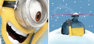 Les minions au ski