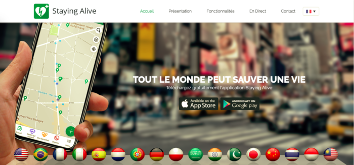 L'application staying alive pour référencer les défibrillateurs cardiaques